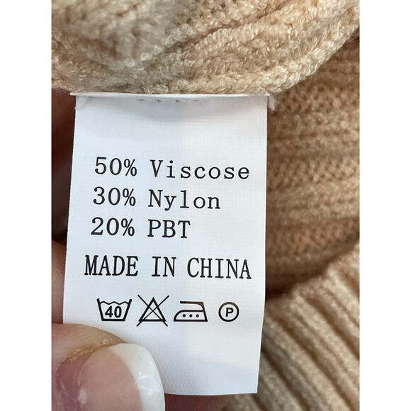 Women's Small Turtleneck Cream Sweater Dress Nude EUC Comfy Stylish - Picture 8 of 8